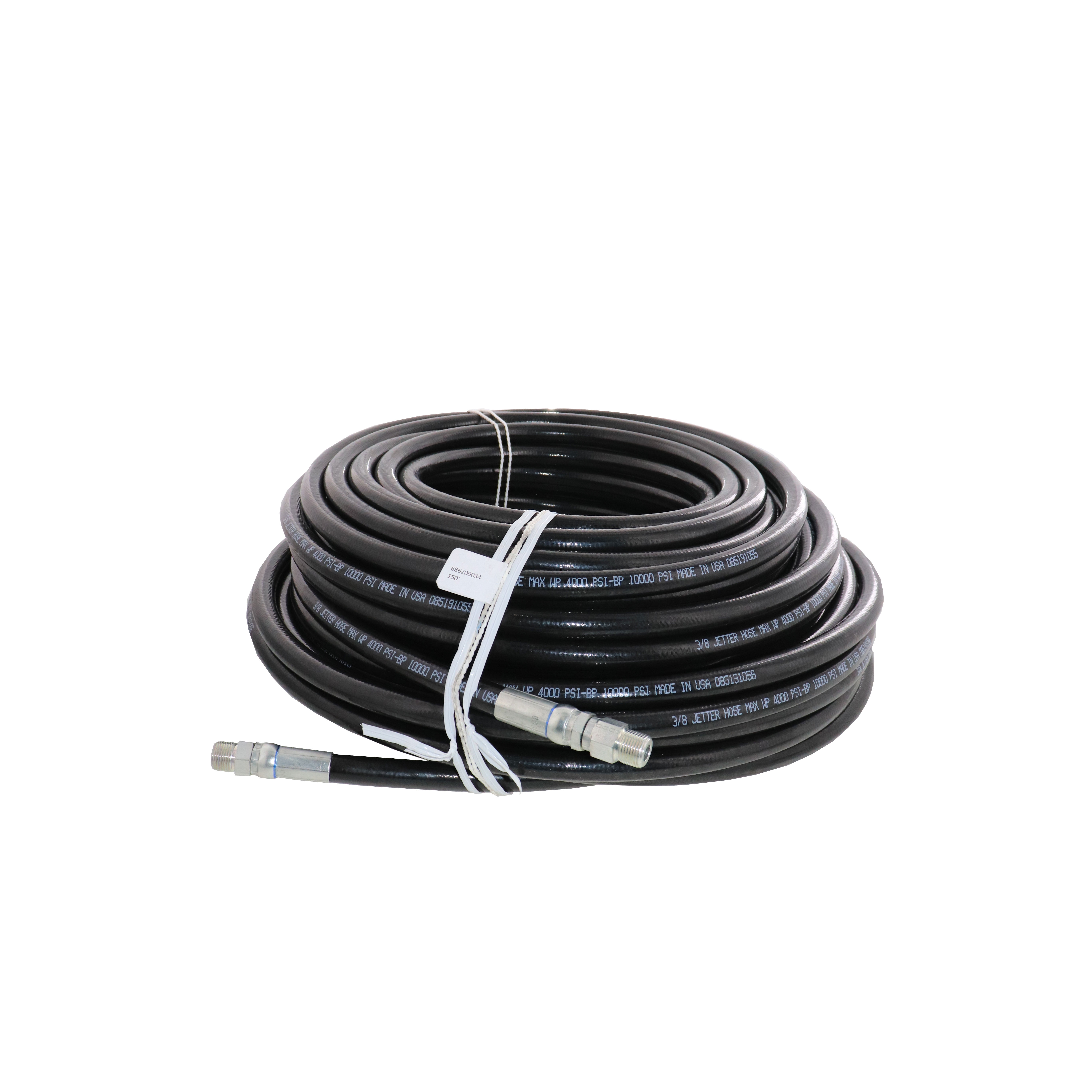 Schieffer 1/8" x 100' 4800 PSI Thermoplastic Sewer Jetter Hose & 4.0 Nozzle 
