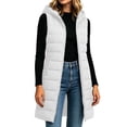 thumbnail image 6 of Yutgune Women's Long Hooded Puffer Vest Zip Up Sleeveless Quilted Jacket with Zipper Pockets, 6 of 8
