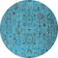 thumbnail image 1 of Ahgly Company Indoor Round Oriental Light Blue Industrial Area Rugs, 3' Round, 1 of 4