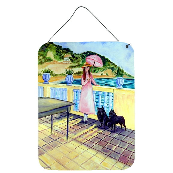 Carolines Treasures 7267DS1216 Lady with her Schipperke Wall or Door Hanging Prints 12x16 multicolor