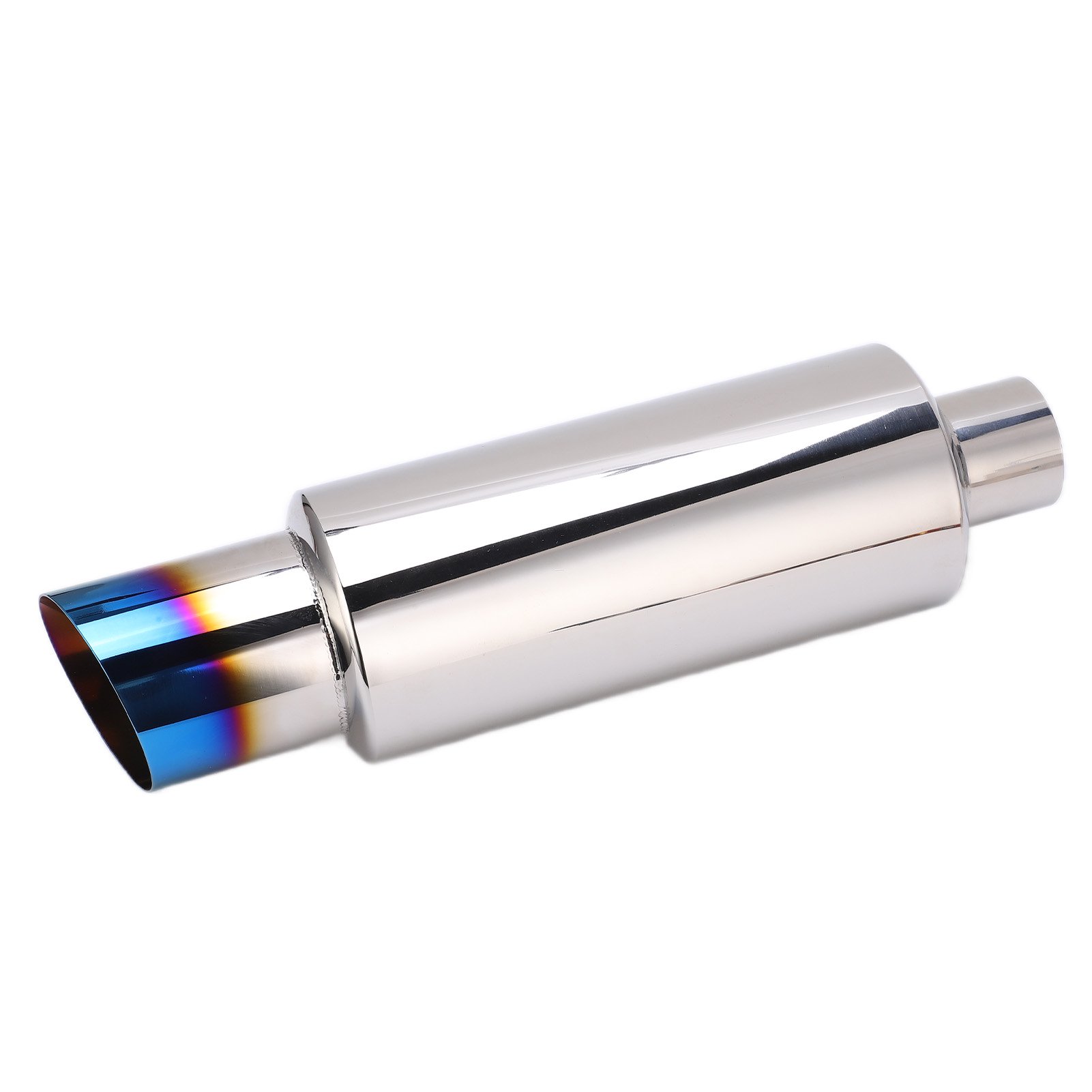 Exhaust Muffler Blue 2inInlet 3inOutlet Stainless Steel Silencer