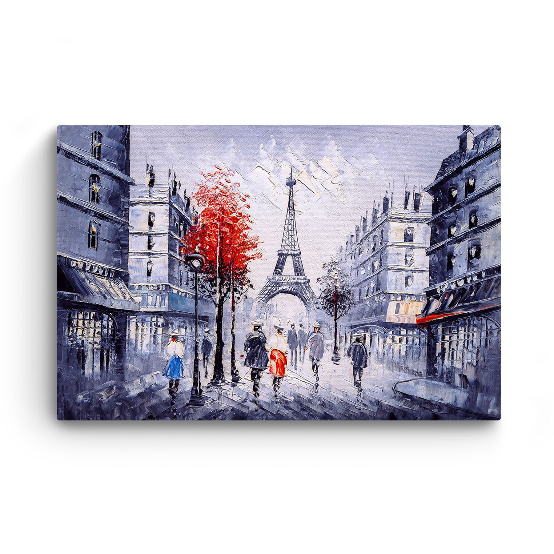 plan Verval voetstappen Startonight Canvas Wall Art Abstract - Red Paris Urban Painting - Artwork  Print for Bedroom 24" x 36"&nbsp; - Walmart.com