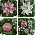 thumbnail image 4 of Christmas Wreath for Front Door, 16 Inch Artificial Winter Wreaths Decor with Silver Pink Flower,Pinecone,Berry,Battery Operated Light,Christmas Wreath Decor for Home Indoor Outdoor Wall Window Porch, 4 of 13