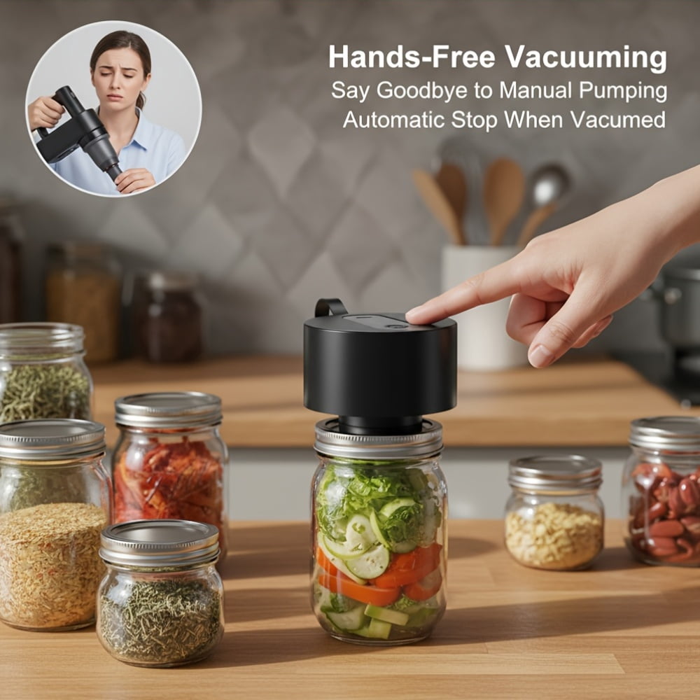 Three In One Upgrade Electric Mason Jar Sealing Machine Heavy Duty Can Sealer Vacuum Sealing Device For Jam Dried Goods Grain Canning Food Preservation