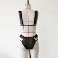 thumbnail image 5 of CNKOO Women‘s Solid Color Sexy Mesh Separated Pleated Edge Lingerie Set, 5 of 5
