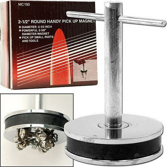 HAWK 2-1/2 Inch Diameter Round Pick-Up Magnet With 3 X 3 Inch"T" Shaped Handle - MC190