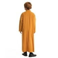 thumbnail image 4 of ANINEO Boy's Arab Solid Color Thobe Long Sleeve Kaftan Embroidered Robe Arabic Abaya Thobe, 4 of 7