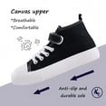 thumbnail image 3 of Kids Fashion Canvas Sneakers High Top Hook-And-Loop Adjustable Shoes, Breathable Casual Tennis Sneakers Outdoor Shoes for Toddler Little Big Boys Girls, 3 of 7