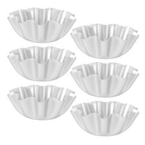 COSMOBETTY 6Pcs Mini Tart Pans Egg Tart Molds Aluminum Alloy for Baking Home Kitchen Use