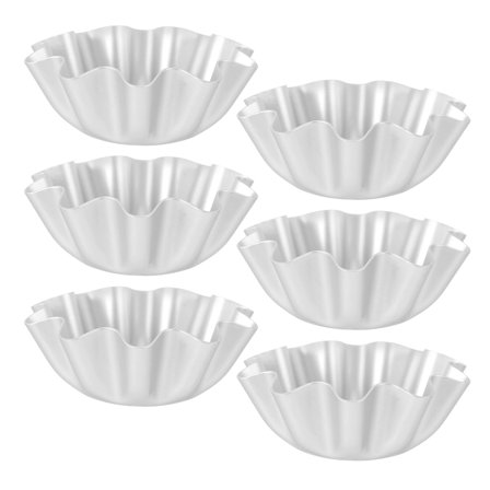 COSMOBETTY 6Pcs Mini Tart Pans Egg Tart Molds Aluminum Alloy for Baking Home Kitchen Use