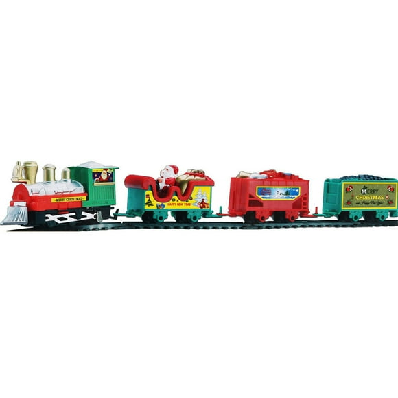 Xmas Train Set Interactive Railway Tracks Model Realistic Electric Toy Kids Family Preschool Activity Decorations