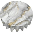 thumbnail image 2 of Gold Marble Round Tablecloth 60 Inch - Waterproof & Wrinkle Resistant Washable Fabric Spring Table Cloth for Dining Room Party Outdoor Picnic, White and Grey, 2 of 5
