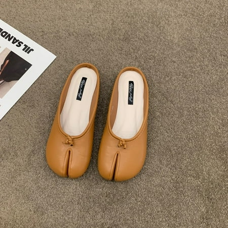 

W -bottomed beanie pig feet shoes women‘s shoes 2024 spring and autumn horseshoe toe thumb pig trotters boat shoes red ladle