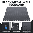 thumbnail image 4 of Gomok 4 pack Metal Pegboard Wall Organizer, 12"x12" Tool Organizer Pegboard Panels, Heavy Duty Peg Board Kit for Garage, Workshop, Office, Black, 4 of 9