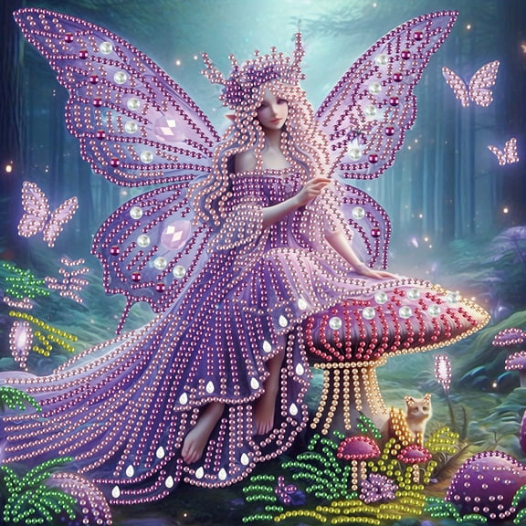 Purple Butterfly Wings Angel Diamond Art Painting Kit