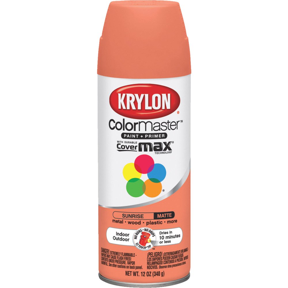 Krylon COLORmaxx K05553007 Spray Paint, Matte, Sunrise, 12 oz, Aerosol