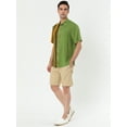 thumbnail image 4 of INSPIRE CHIC Chemises à Manches Courtes à Rayures à Blocs de Couleur pour Hommes Vert TG, 4 of 6