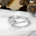 thumbnail image 3 of 5*5mm Princess Cut Cz Band 925 Silver Women's 3MM Engagement Party Ring Size 4-9, 3 of 5