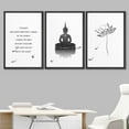 thumbnail image 2 of IDEA4WALL Framed Canvas Print Wall Art Set Buddha Lotus Motivational Saying Typography Nature Cultural Modern Art Contemporary Decorative for Living Room, Bedroom, Office - 16"x24"x3 Black, 2 of 5