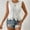 White, variant on Women's Ruched Slim Fit Tank Top - Sleeveless Crewneck Casual Summer Basic Cami Shirt