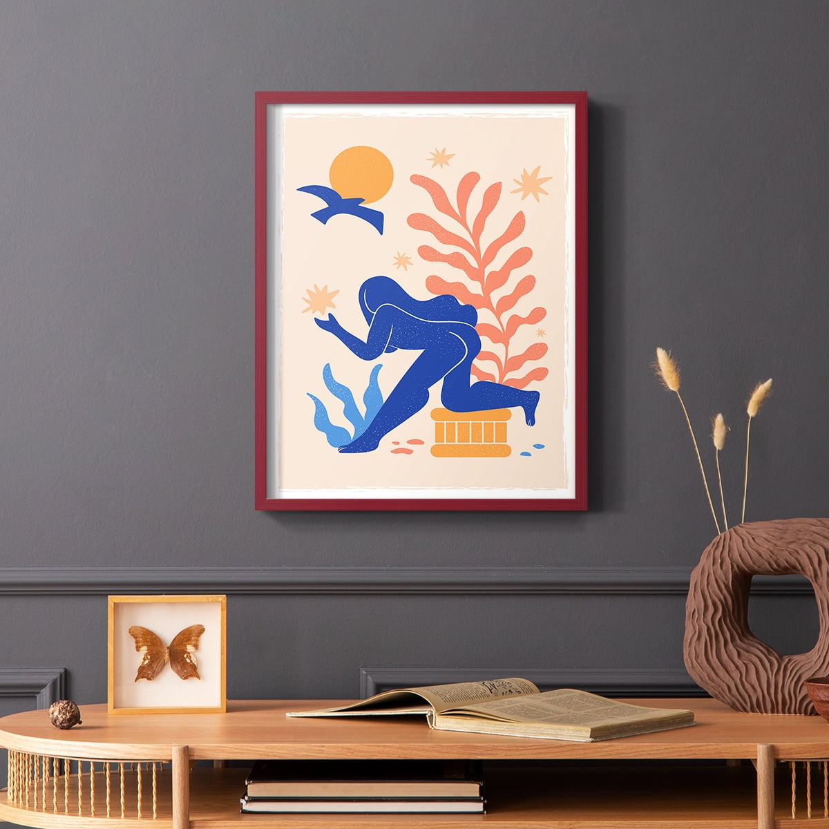 Matisse CCCLXV in Red Solid Wood 22 x 28 Framed Print