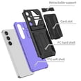 thumbnail image 3 of Heavy Duty Case for Samsung Galaxy S25 Plus Credit Card Holder Cover with Kickstand, Military Grade Dual-Layers Rugged Shockproof Lens Protection Case for Samsung Galaxy S25 Plus, Purple, 3 of 9