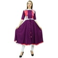 thumbnail image 3 of Bimba Women Anarkali Kurti Long Flared Tunic Cotton Kurta Indian Ethnic Blouse, 3 of 5