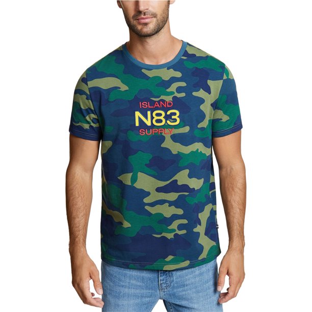 Camiseta adornada Nautica Island Supply para Hombre Azul XXL
