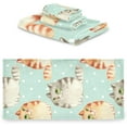 thumbnail image 2 of Dreamtimes Cat Bath Towel Set of 3, Absorbent Soft Bathroom Towel with Hand Towel & Washcloth for Hotel, Beach, Gym and Spa, 2 of 7