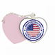 thumbnail image 1 of Usa el día de la independencia bandera matasellos patron Bolsa de viaje Mirror maquillaje corazón rosa, 1 of 4