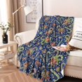thumbnail image 2 of Blue Christmas Candy Cane Pattern Round Blanket,Comfortable Soft Flannel Throw Blanket,All Season,Warm Lightweight Blankets for Sofa Bed Couch Living Room Chair 60"x60", 2 of 5