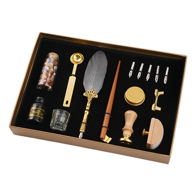 Bolígrafos de , de 5 Bolígrafos Adicionale Bolígrafo de Punta, con de Sellado en Una Hermosa Caja de Almacenamiento gris Sunnimix pluma de caligrafía