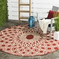 thumbnail image 3 of SAFAVIEH Courtyard Thane Abstract Indoor/Outdoor Area Rug, Red/Beige, 4' x 5'7", 3 of 11