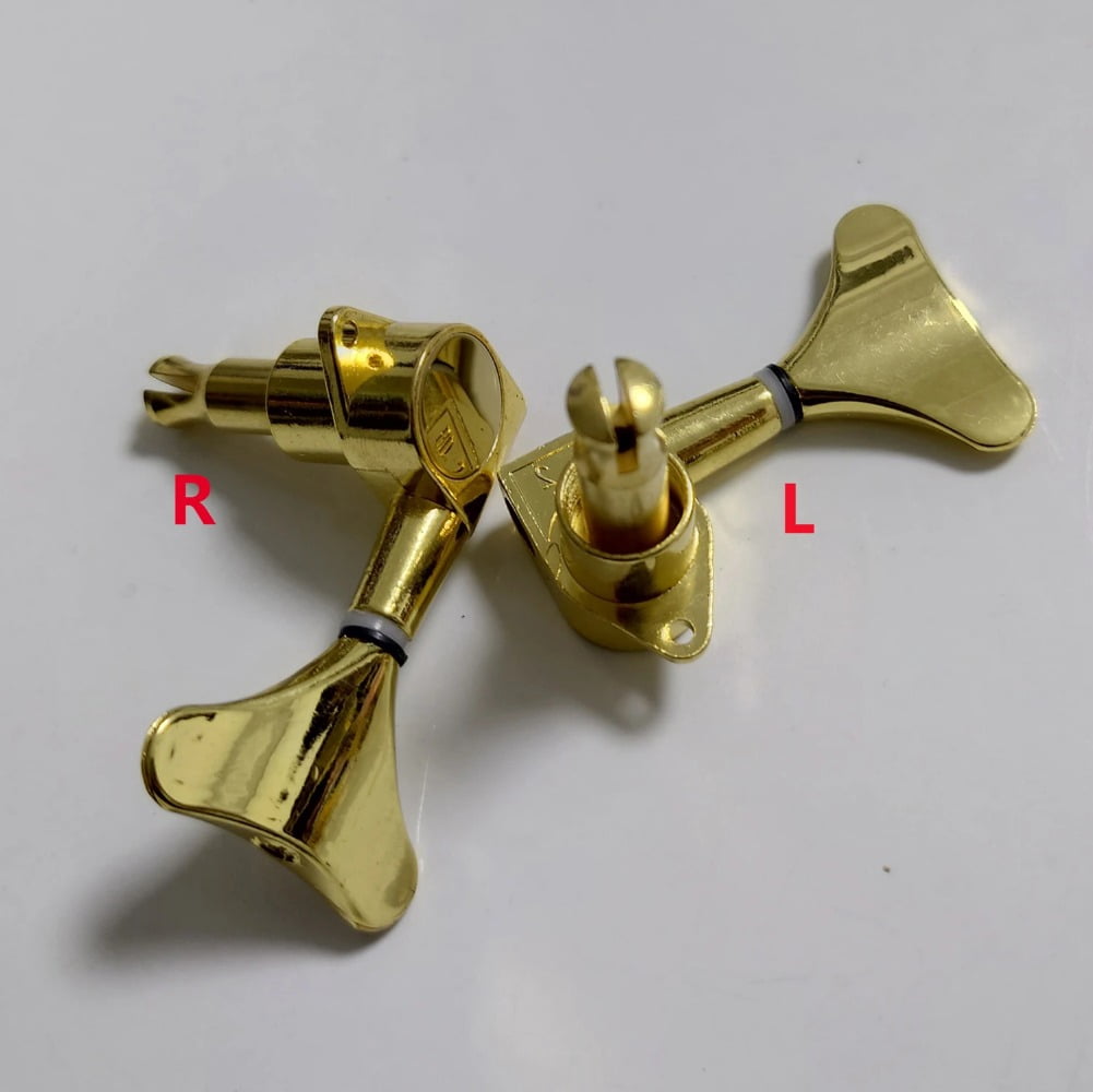 Gold Closed Electric Bass Tuning Pegs Left & Right Tuners Set for 3L 3R/2L 3R/3L 2R/2L 2R String Configuration Bass Guitar