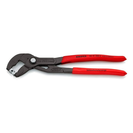 UPC: 0843221021887 | KNIPEX Tools 8551250C 10 Inch Hose Clamp Pliers For Click Clamps
