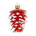 thumbnail image 2 of Fiudx Adorno de Piña para Árbol de Navidad, Diseño Rojo Pintado a Mano, Construcción de Plástico Ligero, Decoración para Árbol de Navidad, Colgante Versátil, Ambiente Invernal Acogedor, Juego de 6, 6, 2 of 6