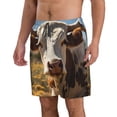 thumbnail image 2 of Fotbe Countryside Flower Cow Trajes de Baño Estampados para Hombre, Shorts de Verano de Secado Rápido, Ropa de Playa, Bañadores-XX-Large, 2 of 6
