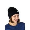 thumbnail image 3 of Merino Wool Beanie Men and Women – Cuff Merino Wool Hats For Men And Women - Unisex Adult Beanie Hat and Socks (Black, Small-Medium), 3 of 6