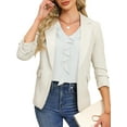 thumbnail image 6 of UVN Chiffon Blouses for Women Dressy Ruffle V Neck Tops Summer Casual 3/4 Sleeve Shirts, 6 of 10