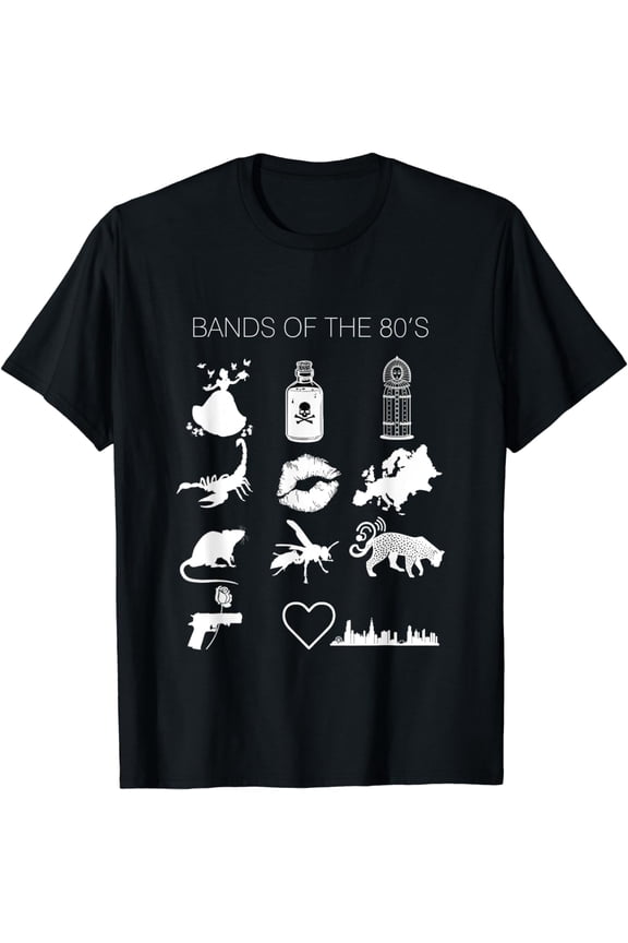 Funny Trendy Bands of the 80's Hair Bands Rock Bands, 1980's T-Shirt mens t irt menblackwomenmisfitsjourney boys