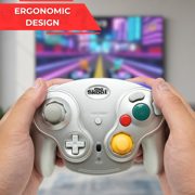 OLD SKOOL FALCON WIRELESS CONTROLLER FOR GAMECUBE - SIlver