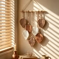 thumbnail image 6 of Dalxymotic Macrame Wall Hanging, Bohemian Leaf Hand Woven Tapestry, 15.7 x 26.8 Inch Boho Art Decor, Boho Wall Art, Macrame Wall Hanging for Bedroom, Living Room, Home, Hallway, 6 of 7