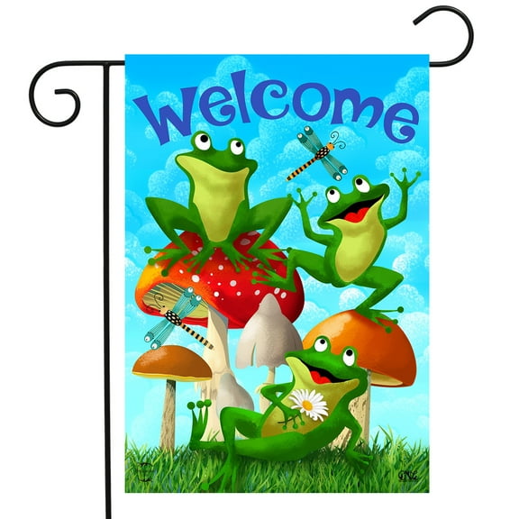 Briarwood Lane Happy Frogs Summer Garden Flag