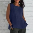thumbnail image 2 of Fanxing Ladies Tank Tops Cotton Linen S Sleeveless Tunic Tops for Curvy Women S-5XL, 2 of 6