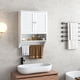 thumbnail image 2 of Armario de Baño con Espejo, Armario de Pared, Botiquín Baño con Espejo,Armario de Almacenamiento Montado en la Pared con Barra para Toallas, Armario de Baño de 3 Niveles 60*20*70cm(Blanco), 2 of 9