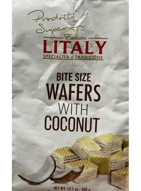 Litaly Bite Size Wafers with Coconut, 14.1 Ounce, 400g