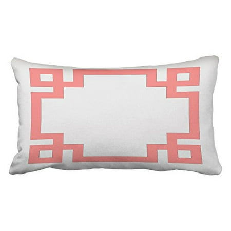 Winhome Decorative White And C Pink Greek Key Border Pillow Home Winhome Decorative White And C Pink Greek Key Border Pillow Home Sofa Polyester Throw