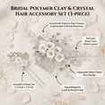 thumbnail image 6 of Miallo 3-Piece Silver Floral Hair Clip Set, White Rose & Pearl Bridal Hair Side Comb with Matching Forks, Elegant Wedding Jewelry, 6 of 9