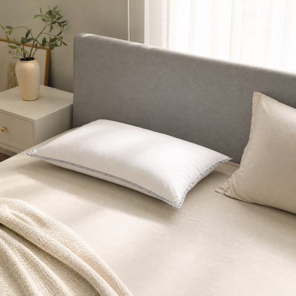 Yeciiwht Ultra Thin Pillows, Soft Breathable Bed Pillows with Cervical Neck Support, White Flat Pillow for Side & Back Sleepers, Bed, Sofa