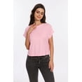 thumbnail image 5 of Womens Summer Cap Sleeve Crewneck Crop Tops Casual Loose Striped T-Shirts Basic Tees, 5 of 6